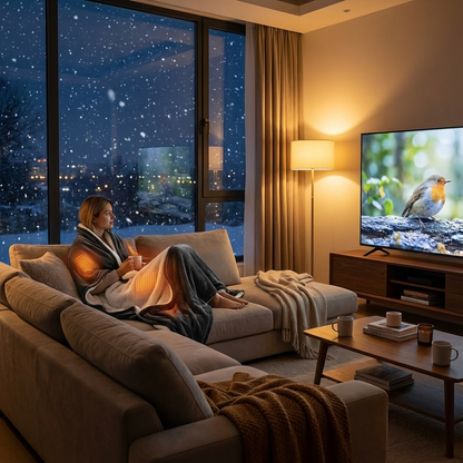 VARMA™ – Couverture chauffante en velours & sherpa